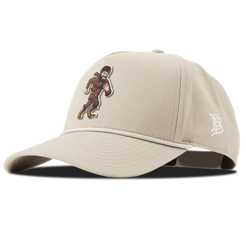 West Virginia University "WVU Mountaineer Football Logo" Curved Canvas 5 Panel Rope Beige