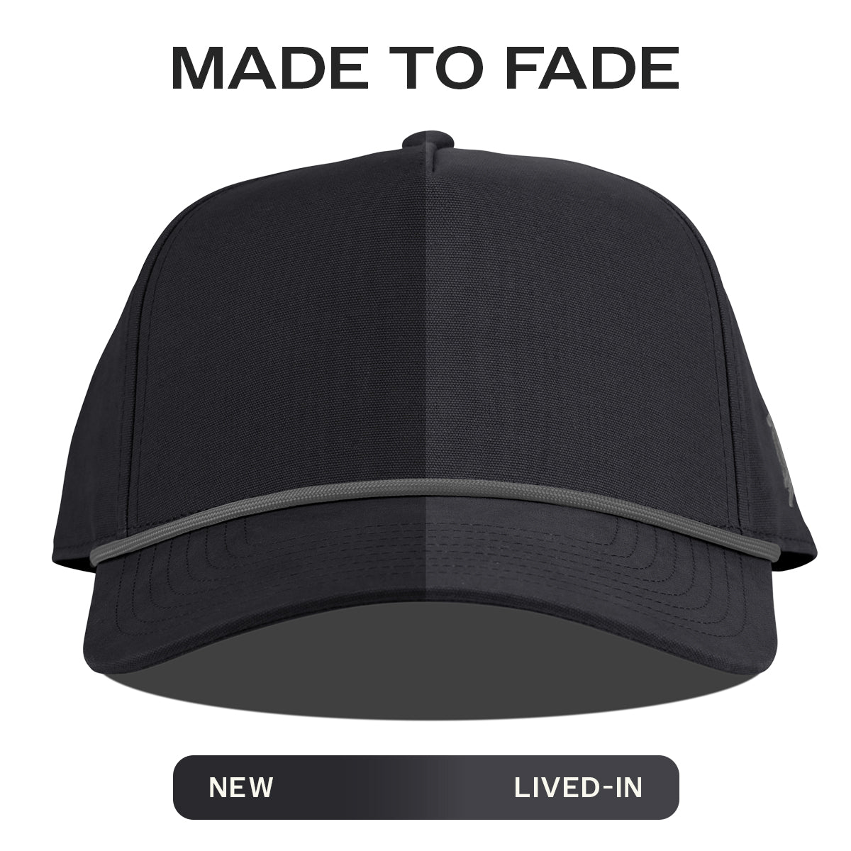 Bare Canvas 5 Panel Rope Vintage Black