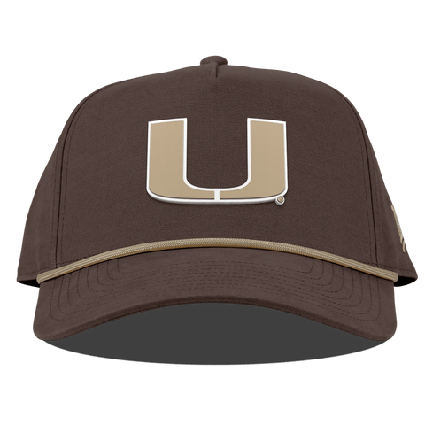 University of Miami "Miami Desert Series" Curved Canvas 5 Panel Rope Vintage Brown