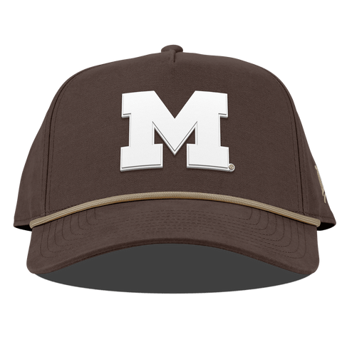 University of Michigan "Michigan Desert Series" Curved Canvas 5 Panel Rope Vintage Brown
