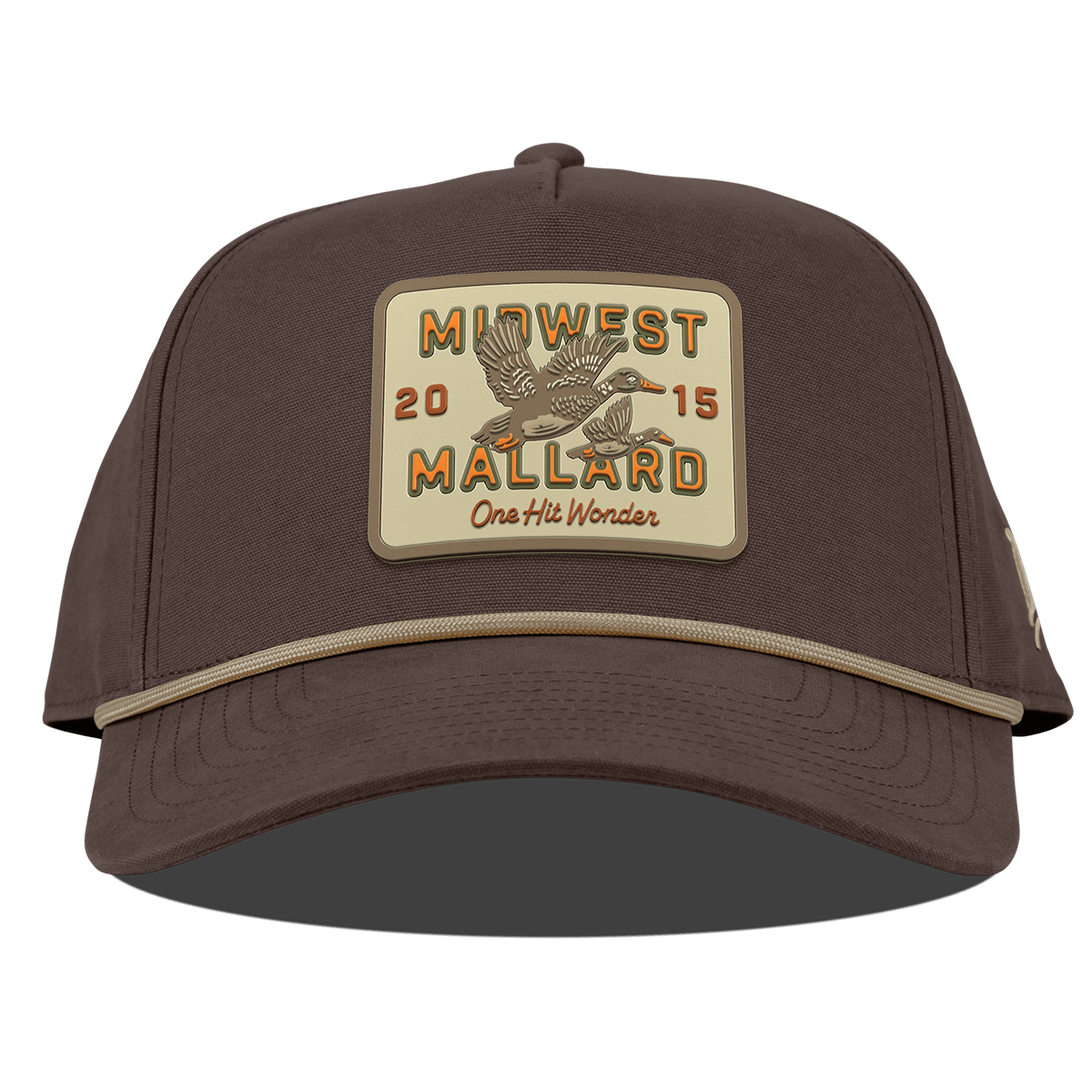 Midwest Mallard Curved Canvas 5 Panel Rope Vintage Brown