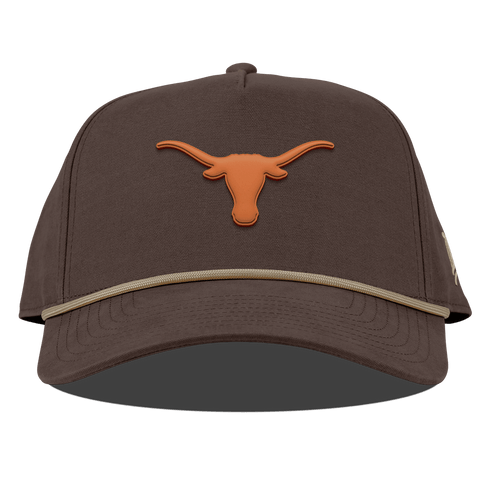 University of Texas "Texas Longhorn" Curved Canvas 5 Panel Rope Beige/Vintage Brown