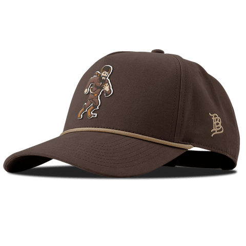 West Virginia University "WVU Mountaineer Football Logo" Curved Canvas 5 Panel Rope Vintage Brown