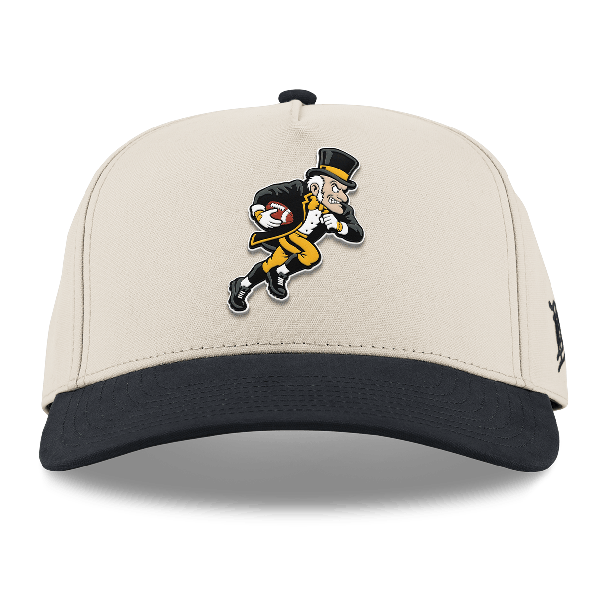 Wake Forest University "Rushing Deacon" Curved 5 Panel Canvas Beige/Vintage Black