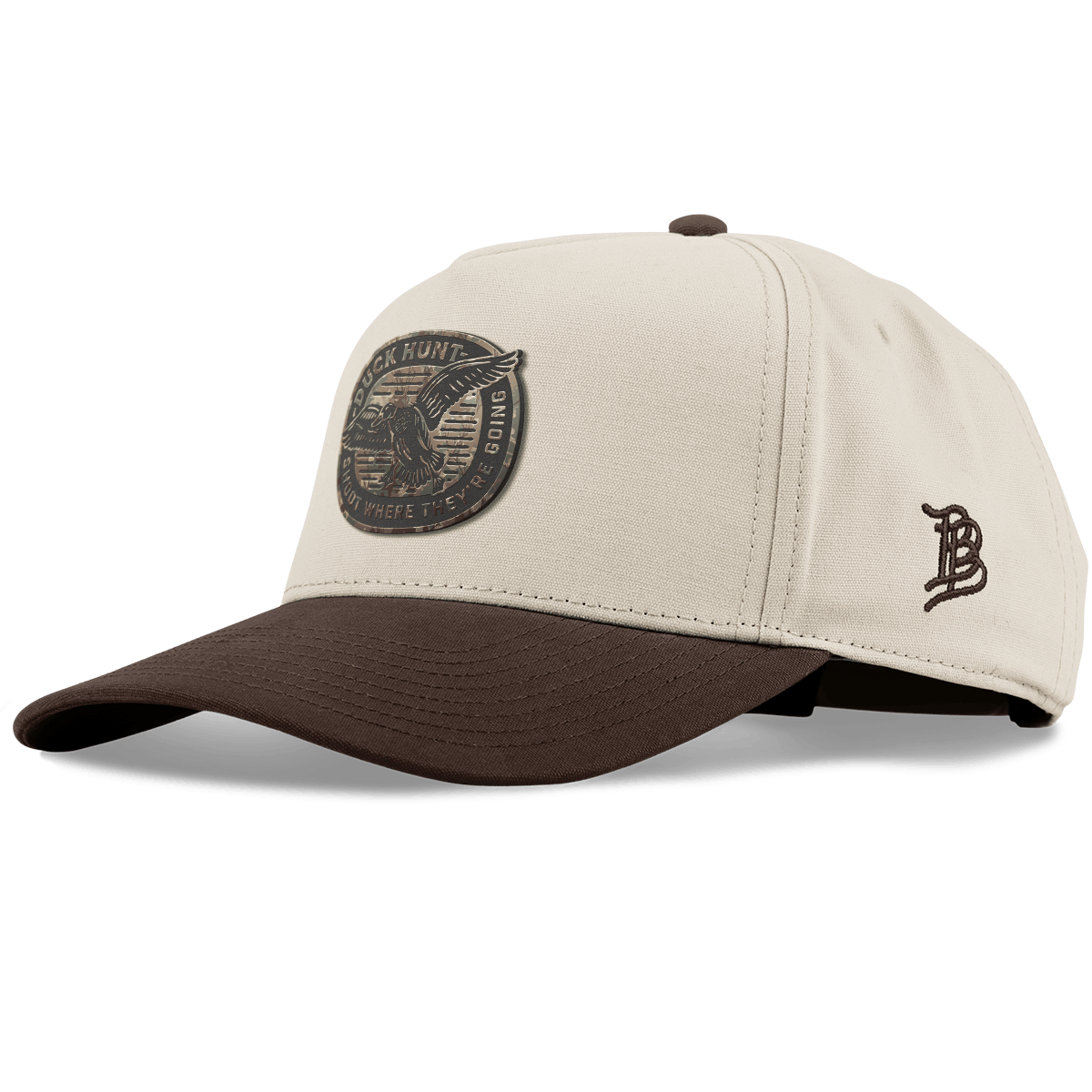 Duck Hunt Timber Camo Curved 5 Panel Canvas Beige/Vintage Brown