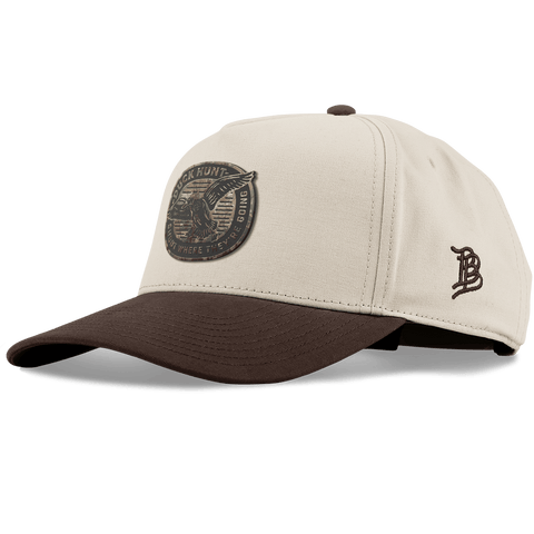 Duck Hunt Timber Camo Curved 5 Panel Canvas Beige/Vintage Brown