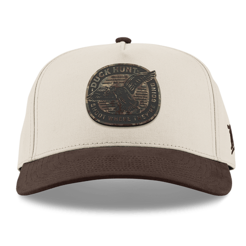 Duck Hunt Timber Camo Curved 5 Panel Canvas Beige/Vintage Brown