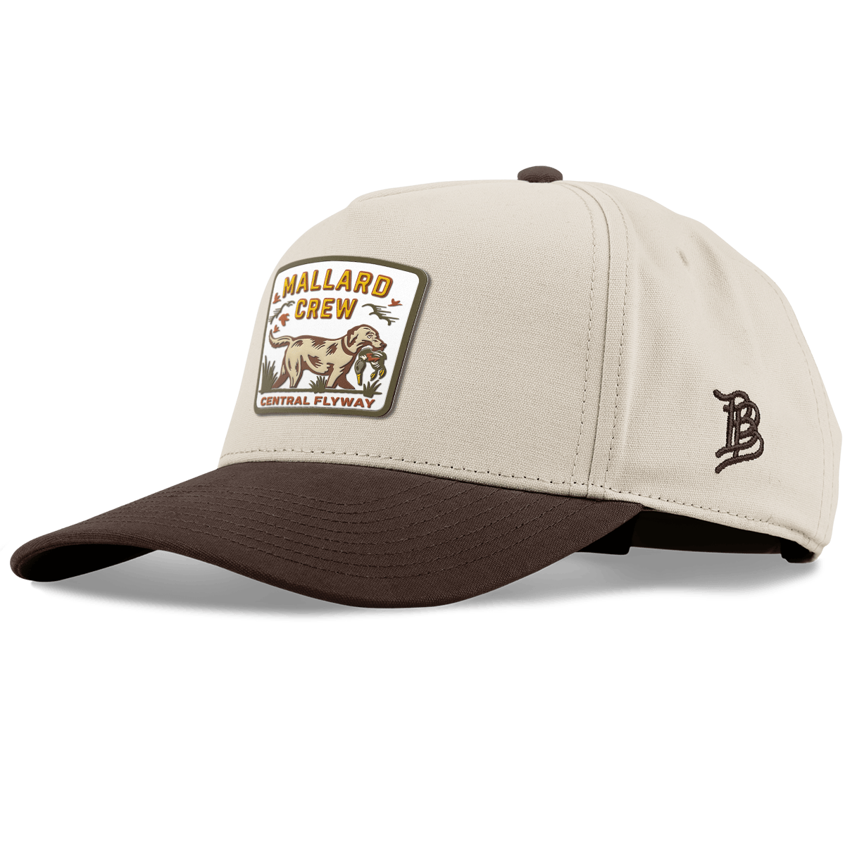 Mallard Crew Curved 5 Panel Canvas Beige/Vintage Brown