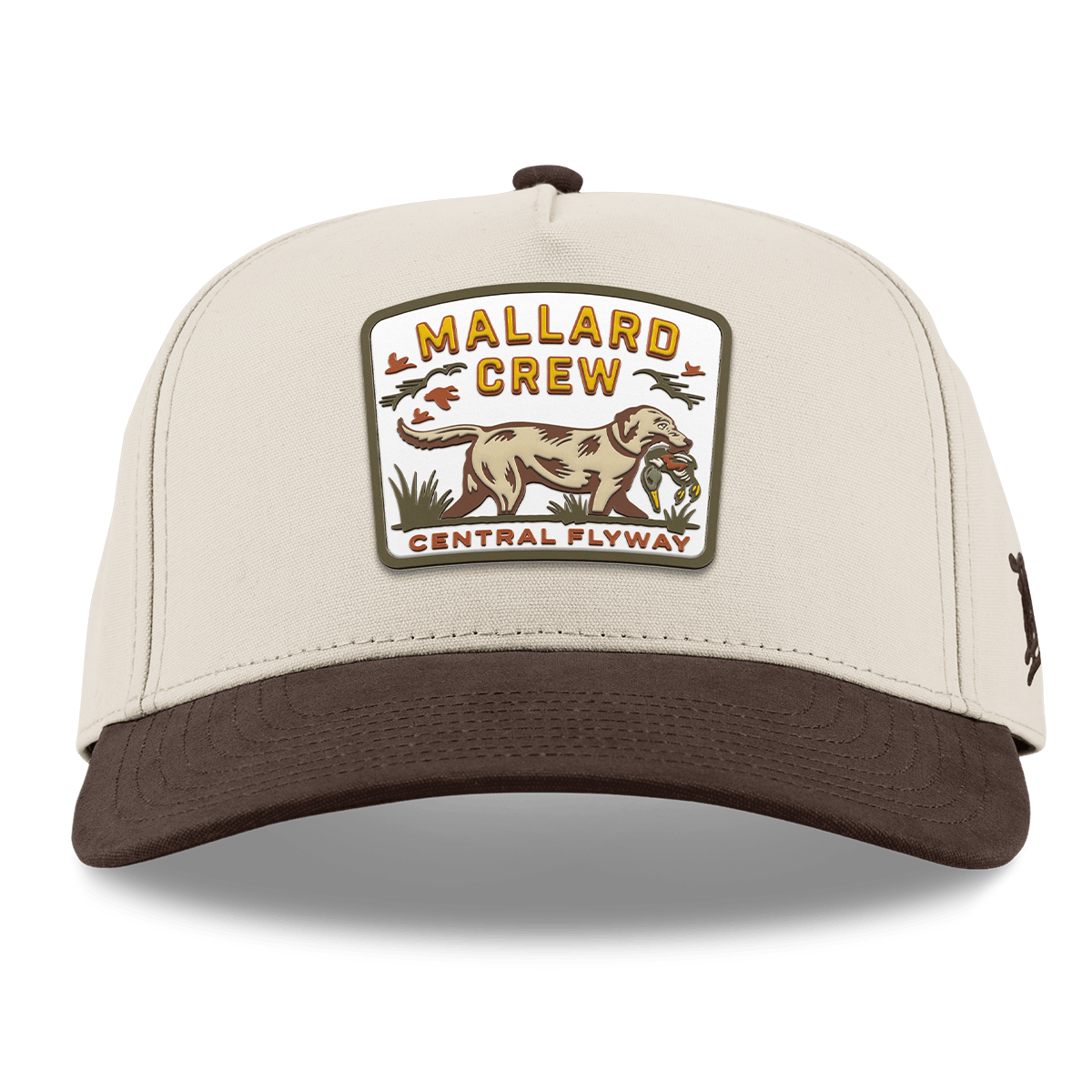 Mallard Crew Curved 5 Panel Canvas Beige/Vintage Brown