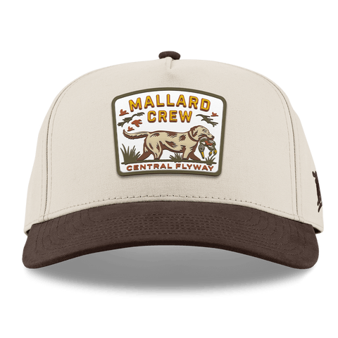 Mallard Crew Curved 5 Panel Canvas Beige/Vintage Brown