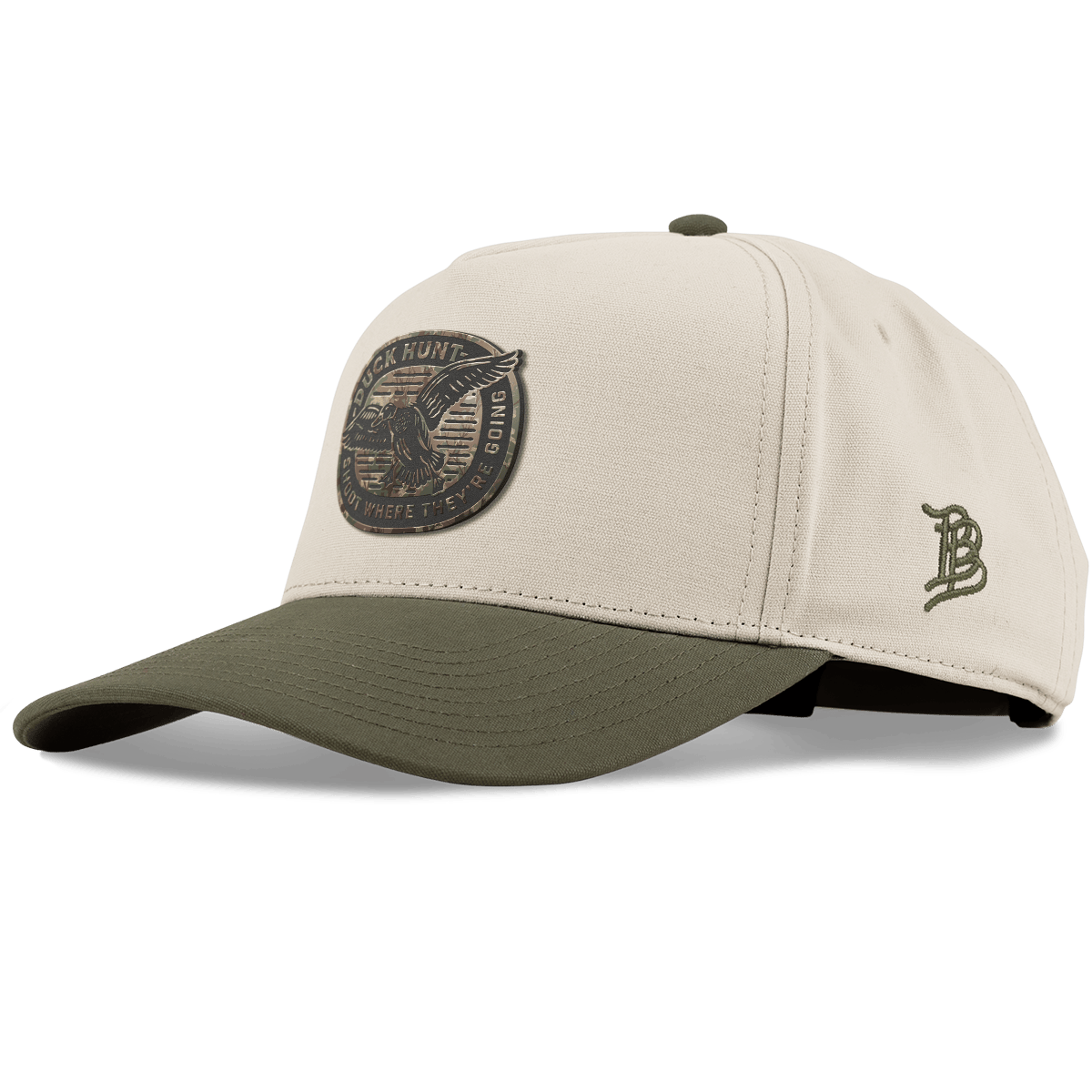 Duck Hunt Timber Camo Curved 5 Panel Canvas Beige/Vintage Loden