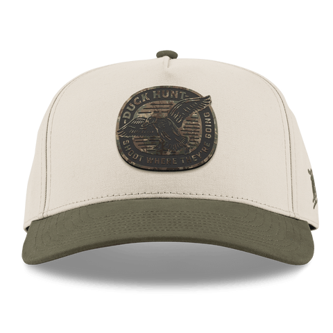 Duck Hunt Timber Camo Curved 5 Panel Canvas Beige/Vintage Loden