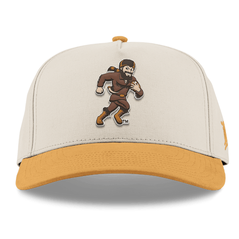 West Virginia University "WVU Mountaineer Football Logo" Curved 5 Panel Canvas Beige/Wheat