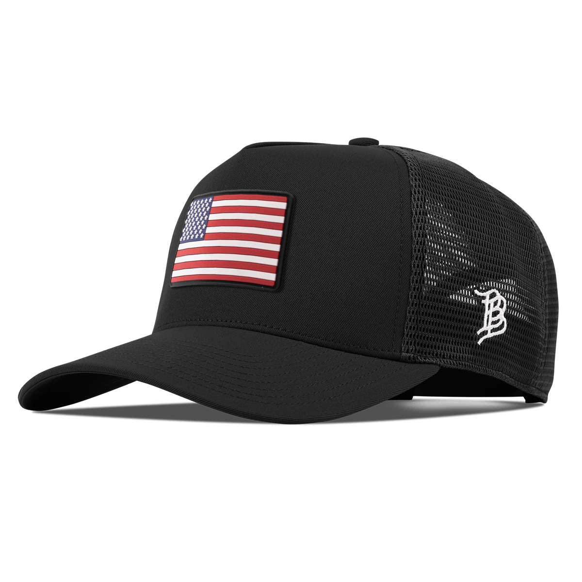 Old Glory Curved 5 Panel Trucker Black