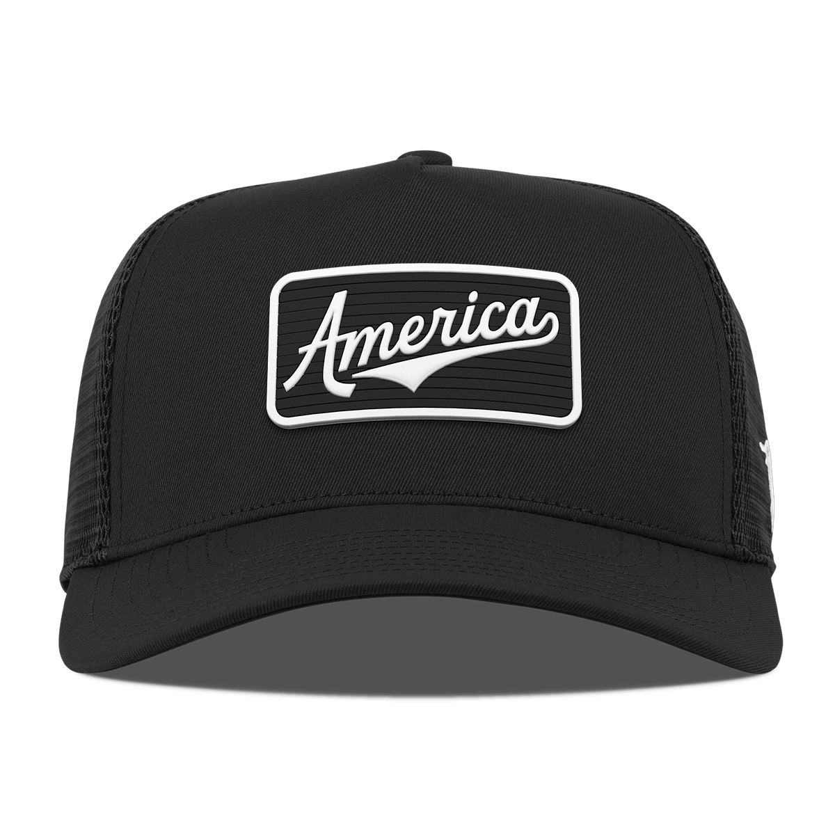 Vintage America Badge Curved 5 Panel Trucker Black