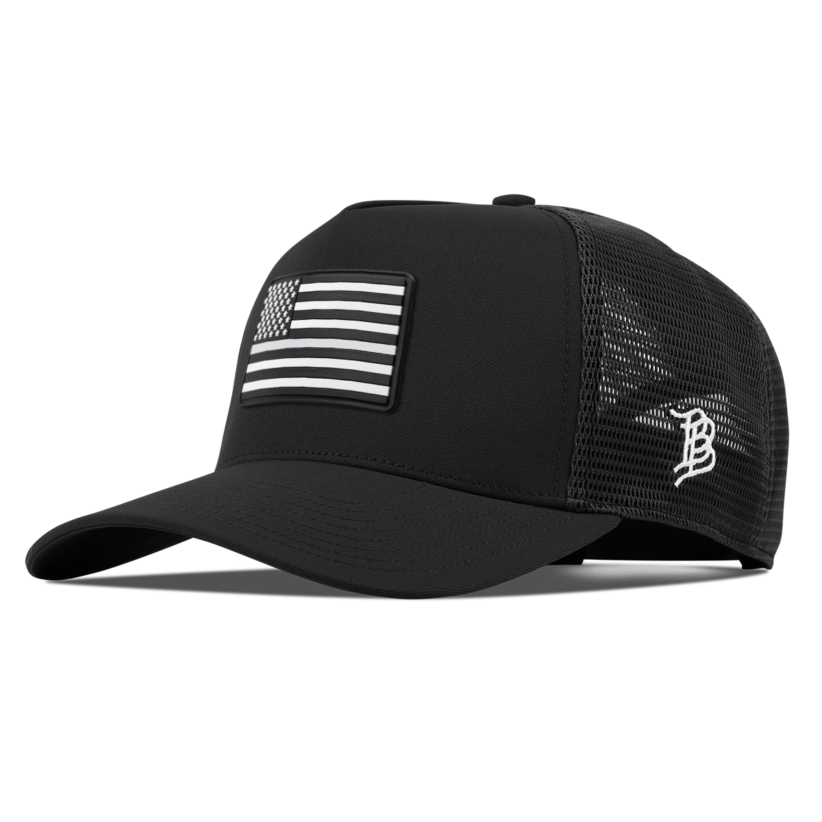 Vintage Old Glory Curved 5 Panel Trucker Black