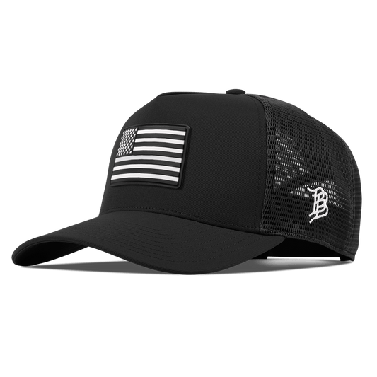 Vintage Old Glory Curved 5 Panel Trucker Black