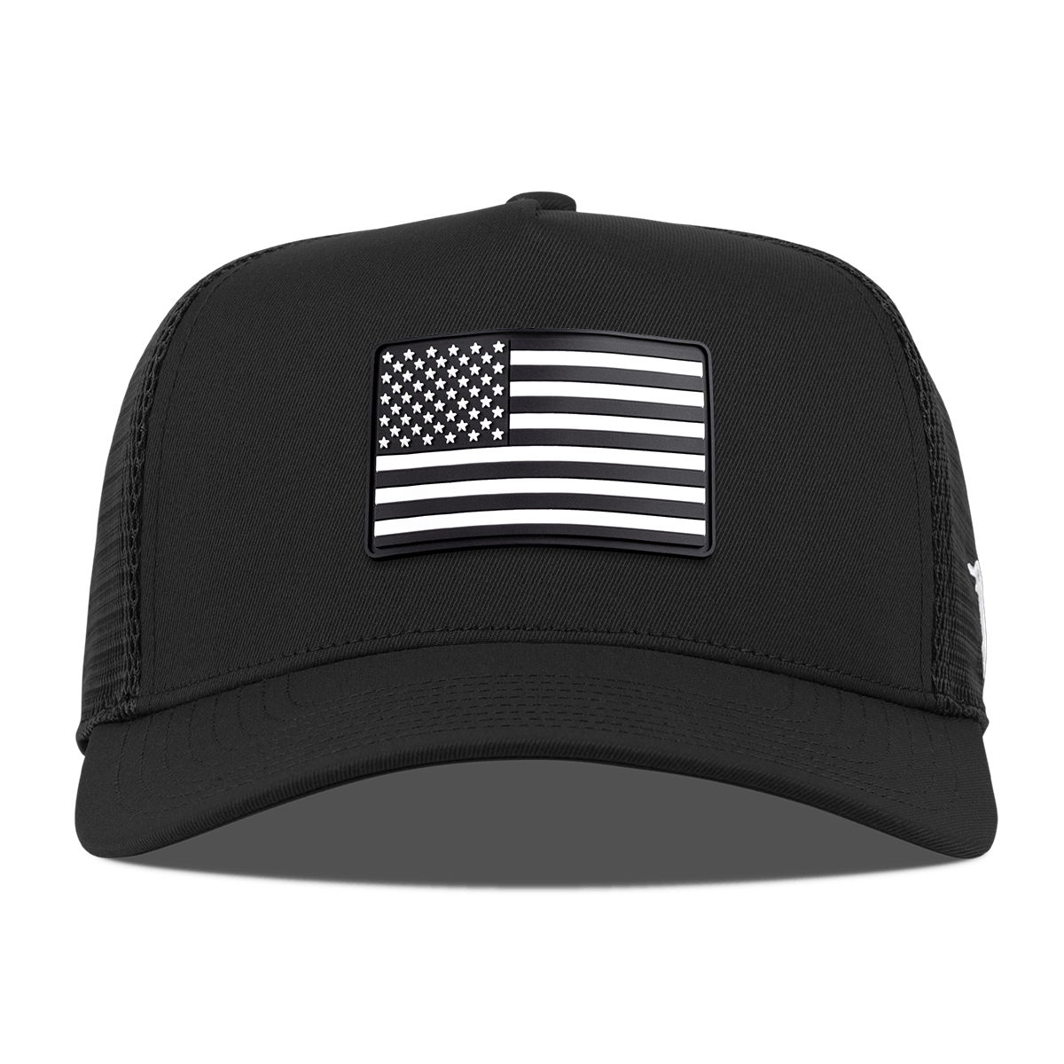 Vintage Old Glory Curved 5 Panel Trucker Black