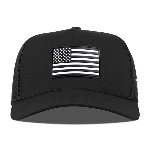Vintage Old Glory Curved 5 Panel Trucker Black