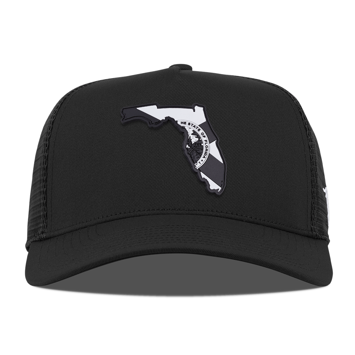 Florida Vintage Curved 5 Panel Trucker Black