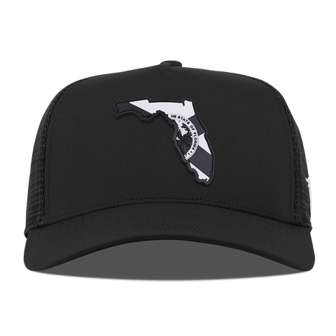 Florida Vintage Curved 5 Panel Trucker Black