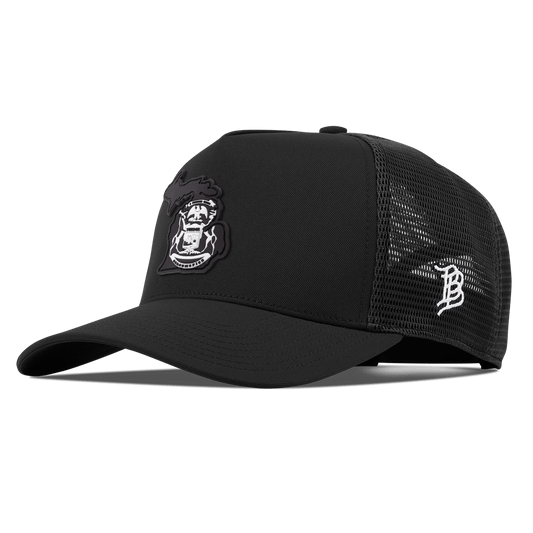 Michigan Vintage Curved 5 Panel Trucker Black