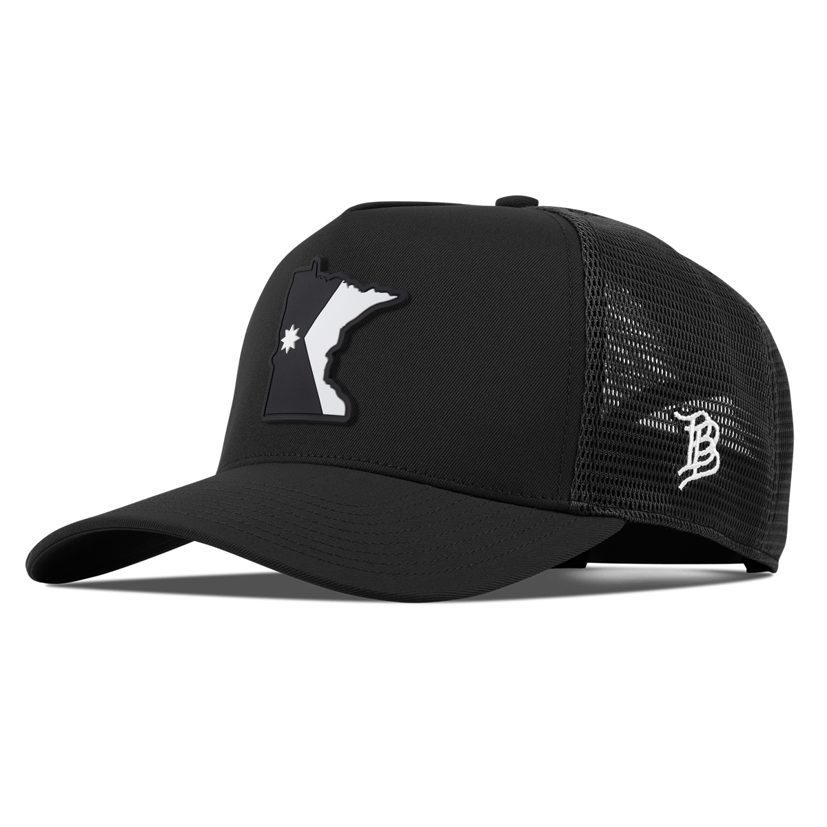 Minnesota Vintage Curved 5 Panel Trucker Black
