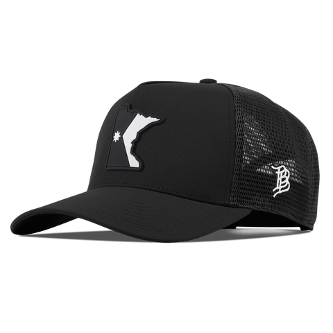 Minnesota Vintage Curved 5 Panel Trucker Black