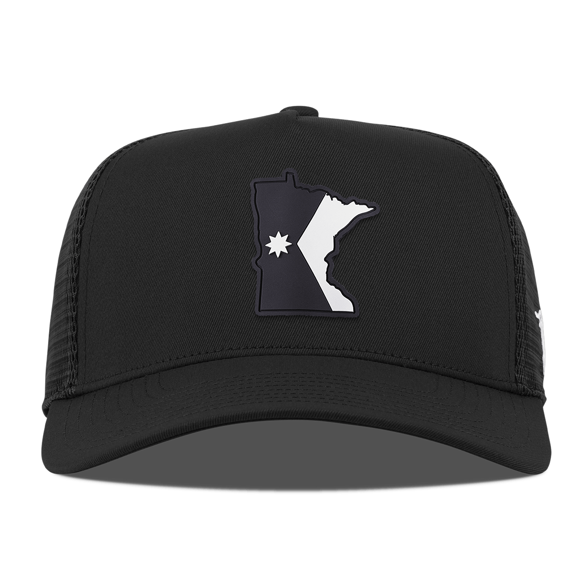 Minnesota Vintage Curved 5 Panel Trucker Black