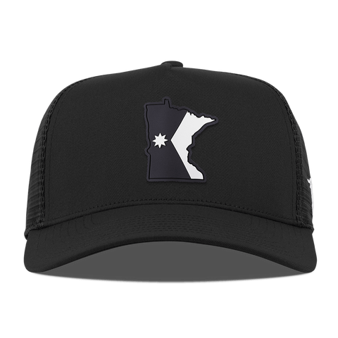 Minnesota Vintage Curved 5 Panel Trucker Black