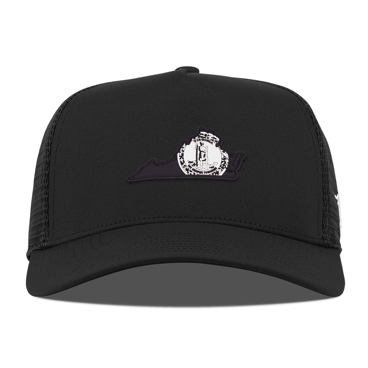 Virginia Vintage Curved 5 Panel Trucker Black