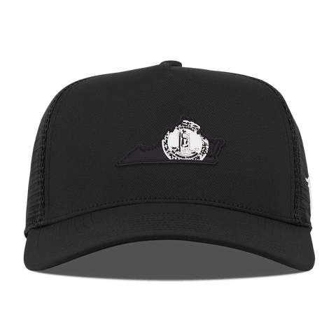 Virginia Vintage Curved 5 Panel Trucker Black