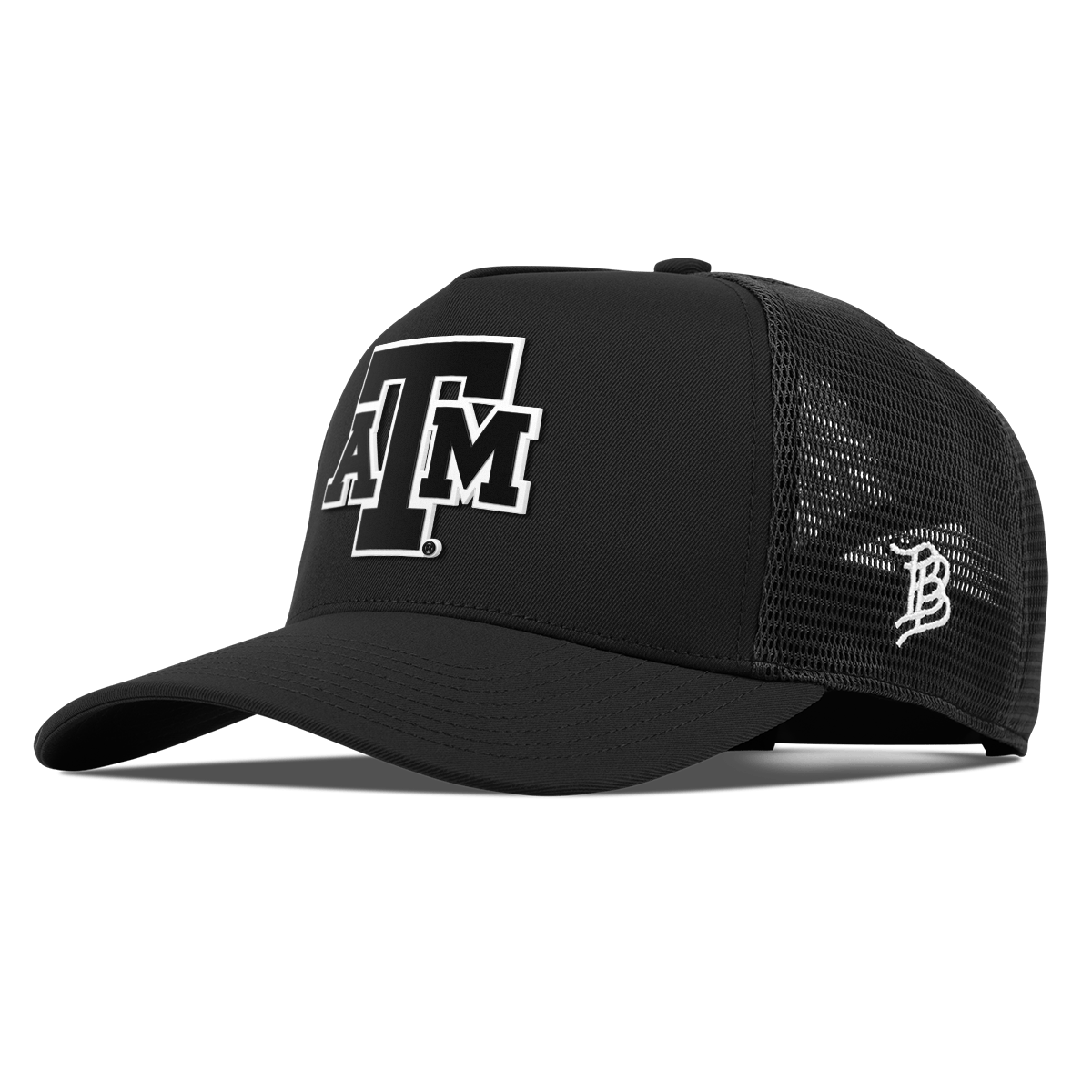 Texas A&M University "Vintage Texas A&M Block" Curved 5 Panel Trucker Black