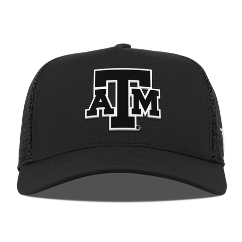 Texas A&M University "Vintage Texas A&M Block" Curved 5 Panel Trucker Black