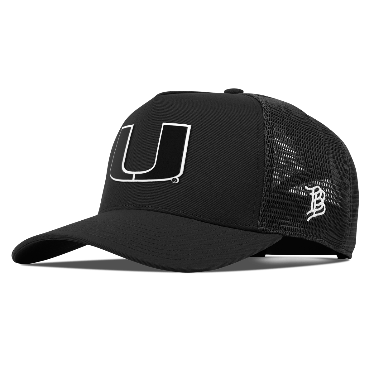 University of Miami "Vintage Miami Team Logo" Curved 5 Panel Trucker Black