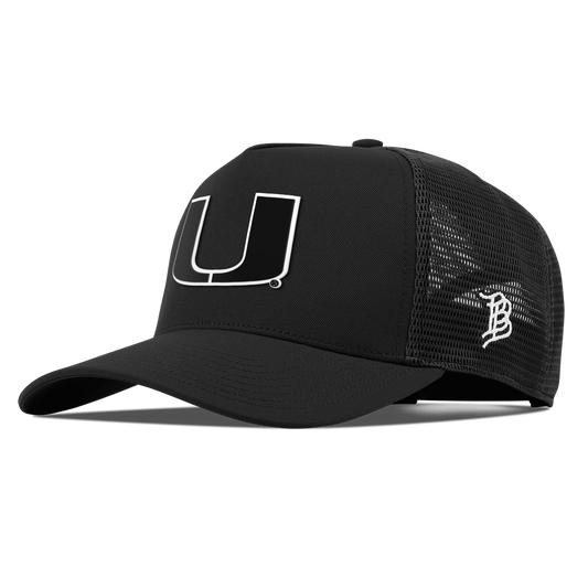 University of Miami "Vintage Miami Team Logo" Curved 5 Panel Trucker Black