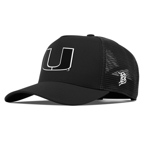 University of Miami "Vintage Miami Team Logo" Curved 5 Panel Trucker Black