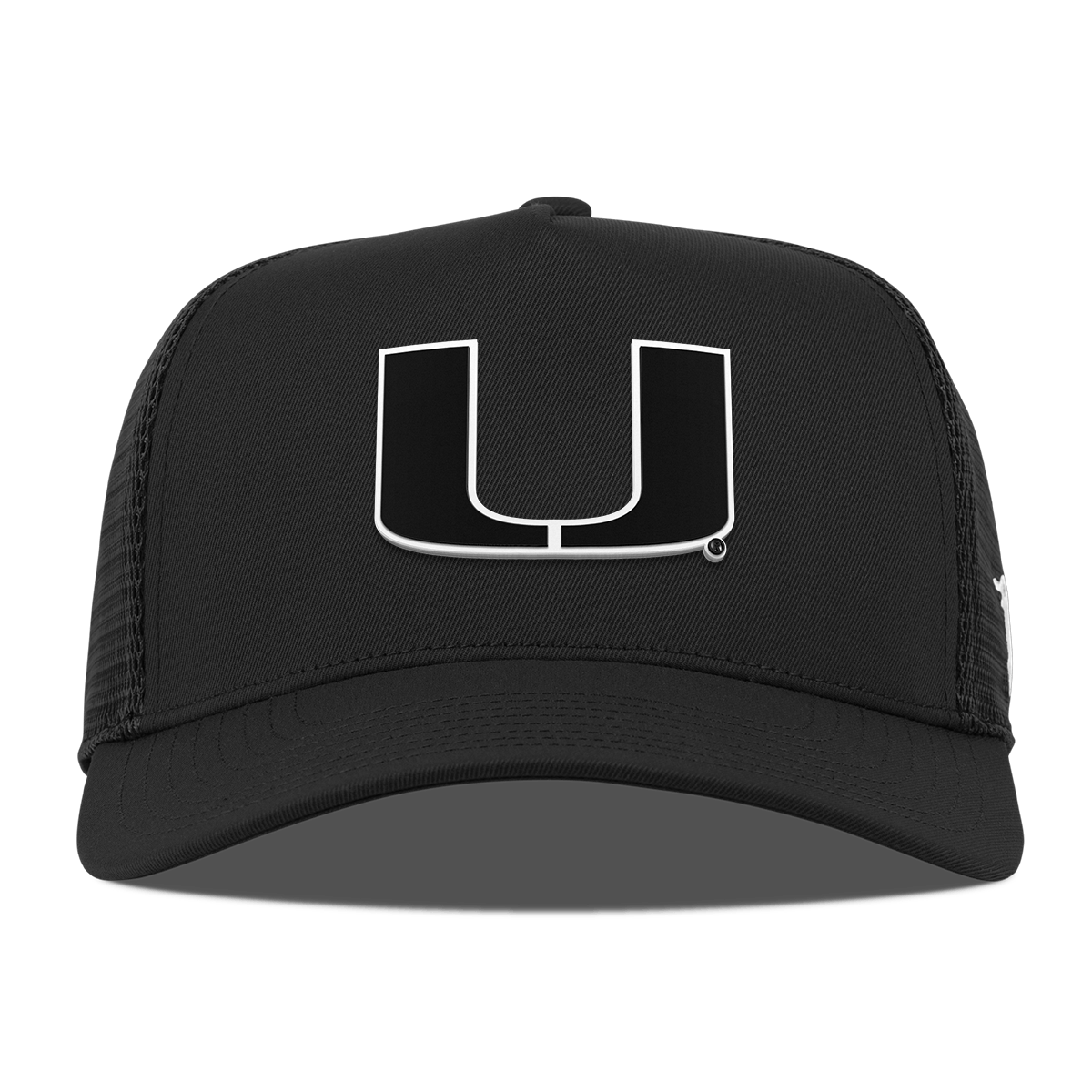 University of Miami "Vintage Miami Team Logo" Curved 5 Panel Trucker Black