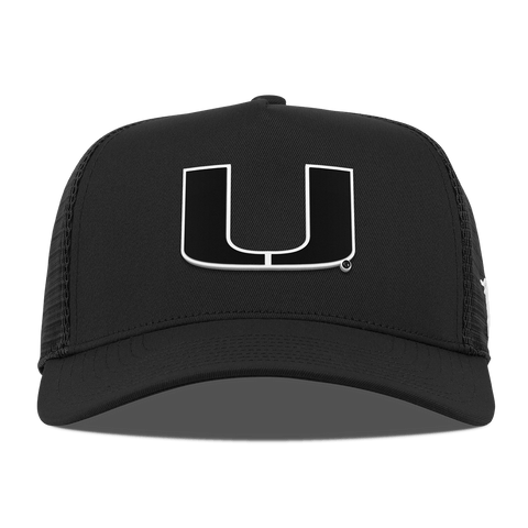 University of Miami "Vintage Miami Team Logo" Curved 5 Panel Trucker Black