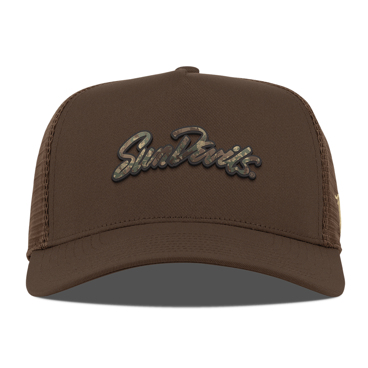 Arizona State University "ASU Sun Devils Timber Camo Script" Curved 5 Panel Trucker Brown