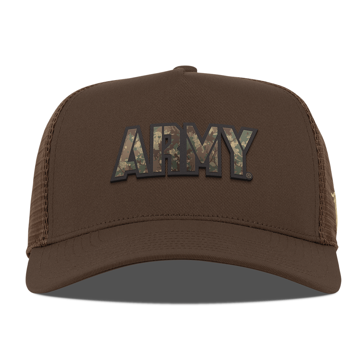 Army "Army Timber Camo Series" Curved 5 Panel Trucker Brown