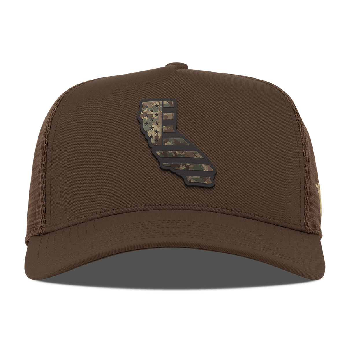 California Timber Camo Patriot Curved 5 Panel Trucker Brown