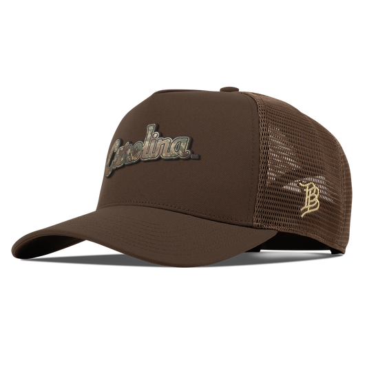University of North Carolina "Carolina Timber Camo" Curved 5 Panel Trucker Brown