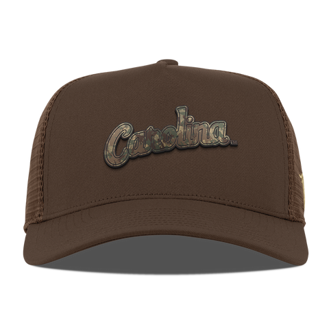 University of North Carolina "Carolina Timber Camo" Curved 5 Panel Trucker Brown