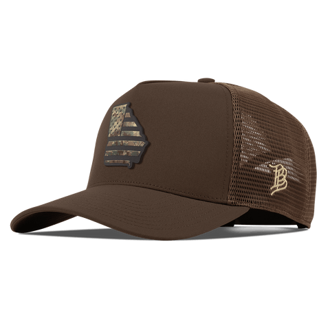 Georgia Timber Camo Patriot Curved 5 Panel Trucker Brown