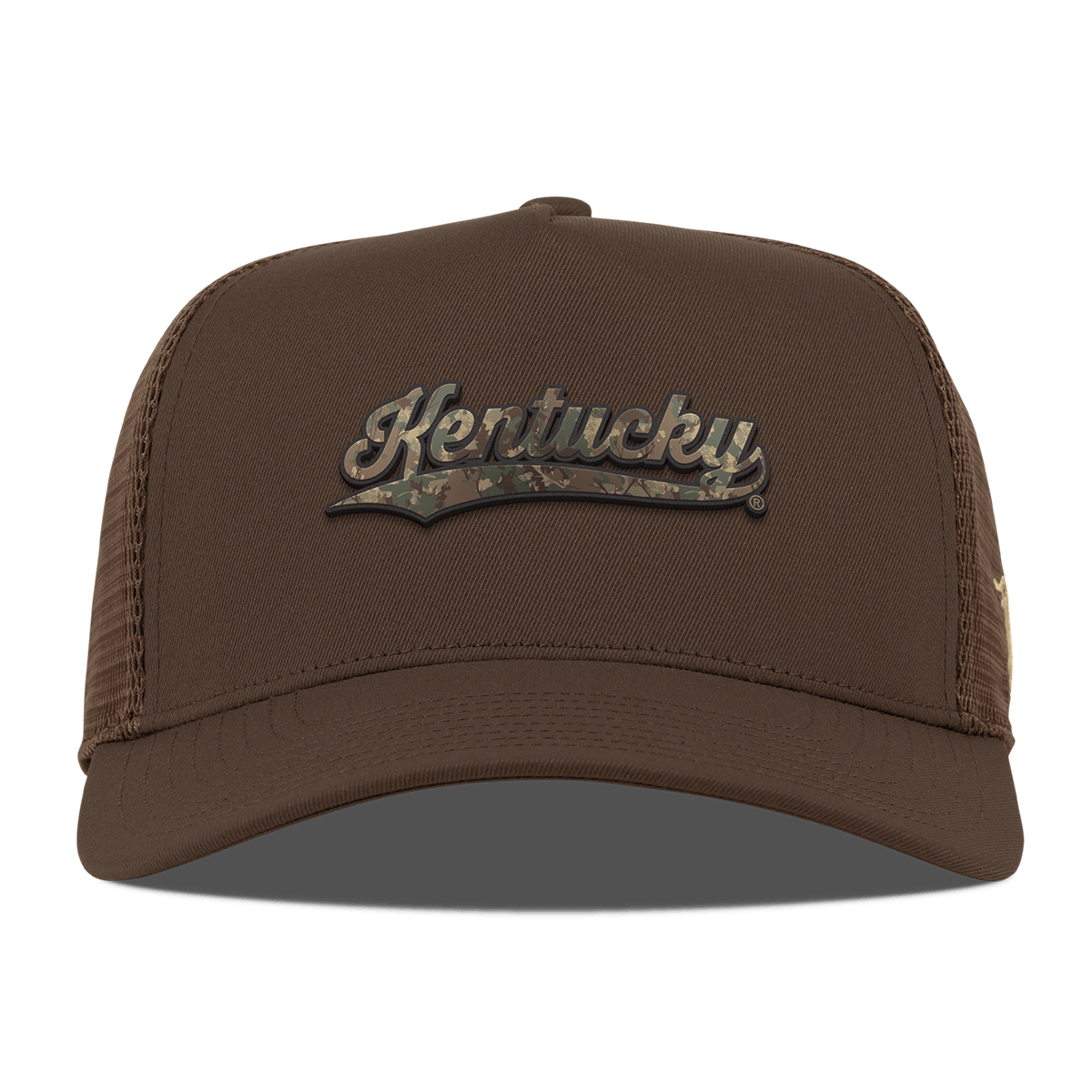 University of Kentucky "Kentucky Timber Camo Series" Curved 5 Panel Trucker Brown