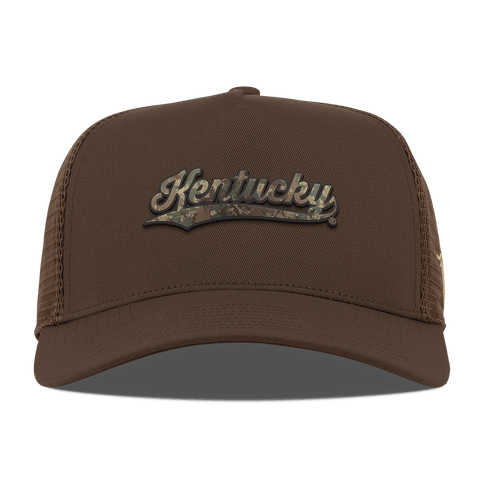 University of Kentucky "Kentucky Timber Camo Series" Curved 5 Panel Trucker Brown
