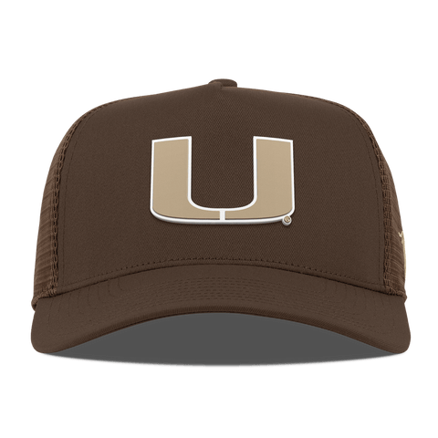 University of Miami "Miami Desert Series" Curved 5 Panel Trucker Brown