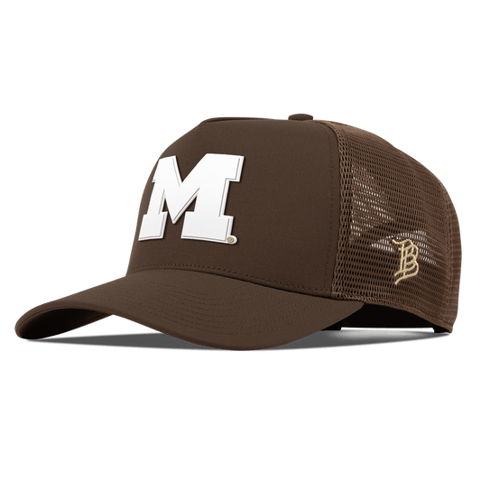 University of Michigan "Michigan Desert Series" Curved 5 Panel Trucker Brown