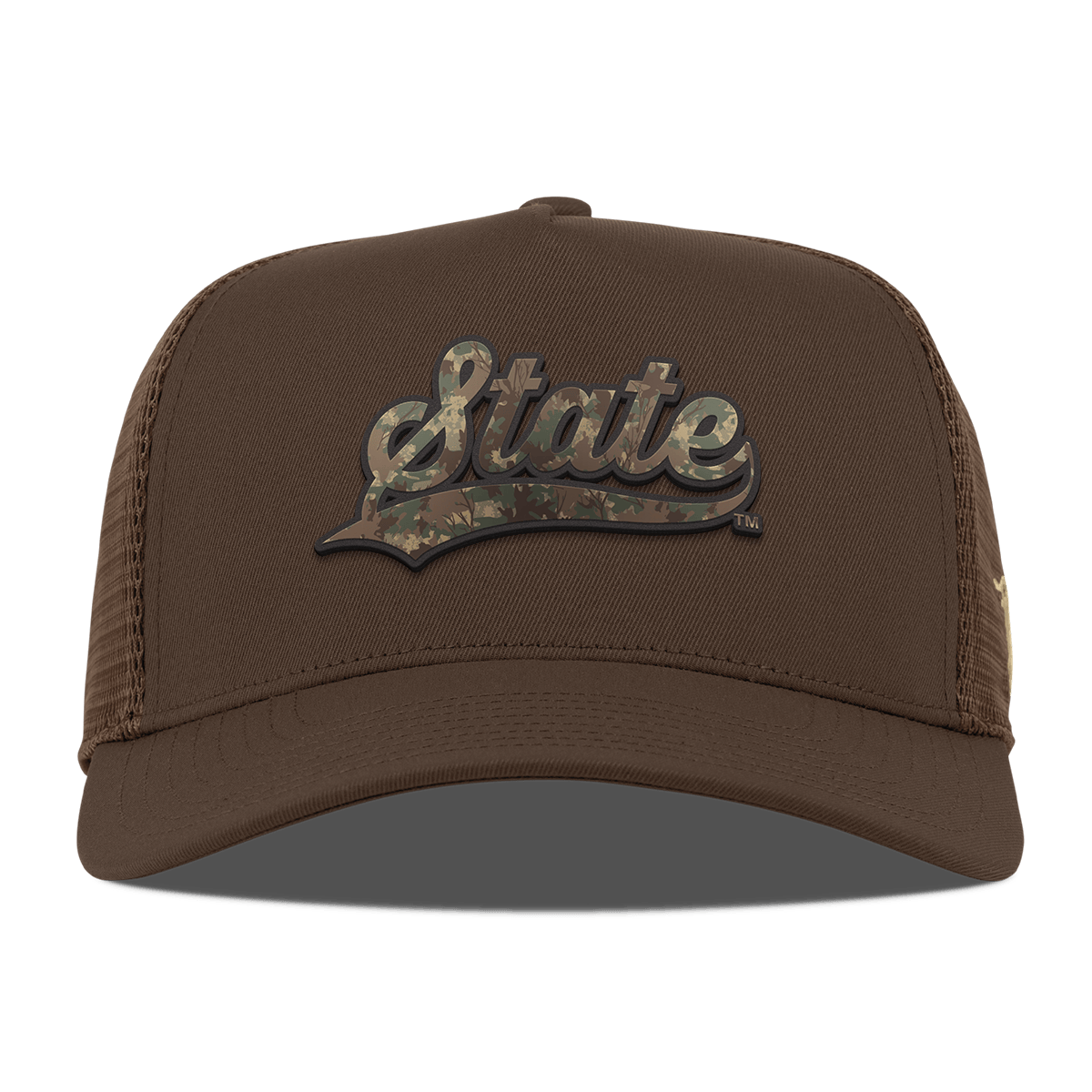 Michigan State University "Michigan State Timber Camo Series" Curved 5 Panel Trucker Brown